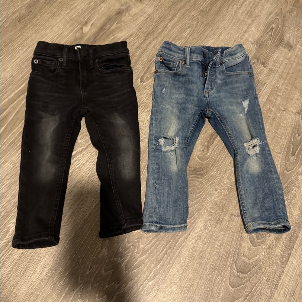 Stylish Kids' Black and Blue Jeans Set